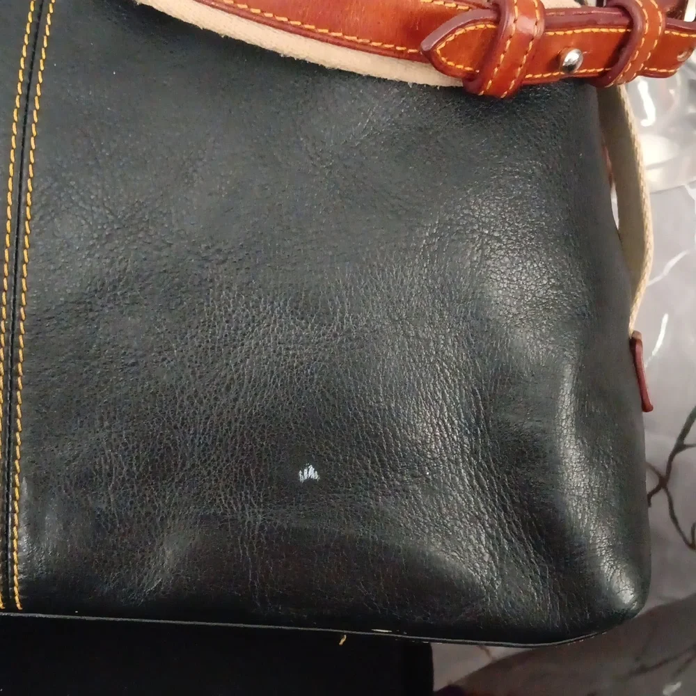 Dooney & Bourke Black Leather Hobo with Brown Trim - Picture 12 of 16